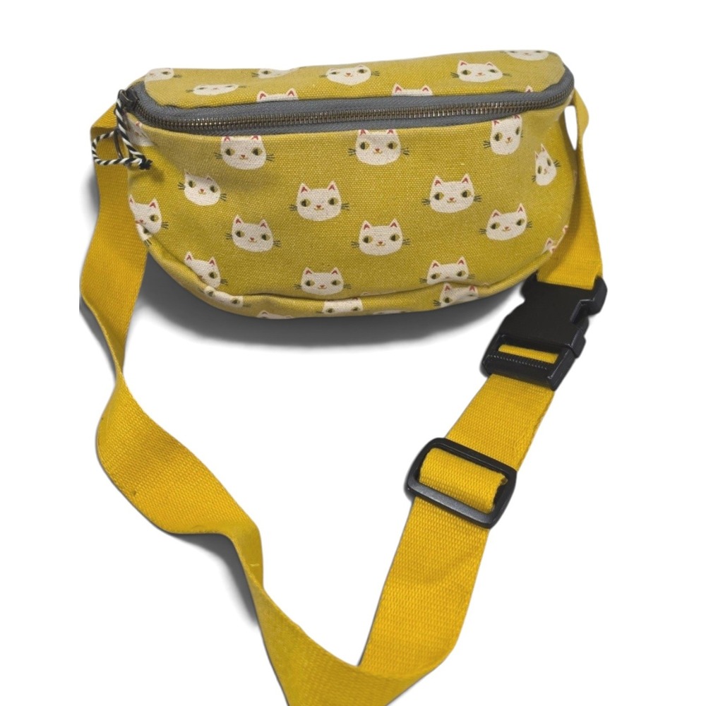 Cat Fanny Pack Kawaii Hip Bag Mustard Yellow Unisex OS Danica Studio Meow Meow